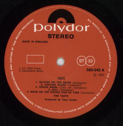 taste 1st album uk original 583042 美品 LP Taste Taste - 1st - EX UK vinyl LP album (LP record) (674209)